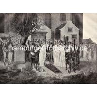 17941_25_73_87 Historische Darstellung Begräbnis des Dichters Friedrich Gottlieb Klopstock. | Klopstockstrasse, historische Bilder und aktuelle Fotos aus Hamburg Ottensen.